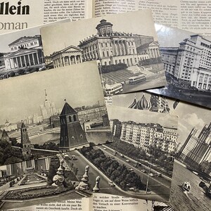 Mosca del periodo URSS, cartoline in bianco e nero degli anni '60