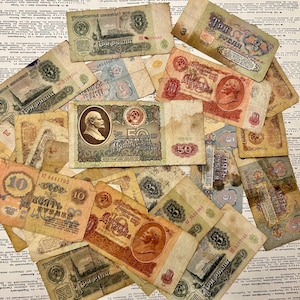 Rubel der Sowjetunion, russischer Rubel, Geld der UdSSR, Banknoten der UdSSR