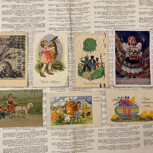 Antiche cartoline pasquali dell'inizio del 20 ° secolo vintage dell'Europa orientale