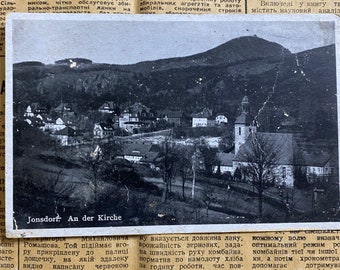 Antica cartolina della chiesa tedesca - Jonsdorf 1942 - Era della seconda guerra mondiale
