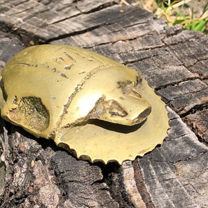 Scarab metal bug, brass emblem bug