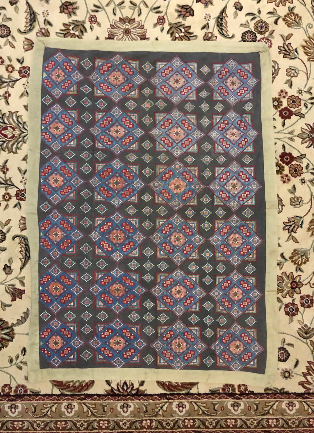 Vintage Embroidered Ethnic Pattern Wall Rug - Etsy