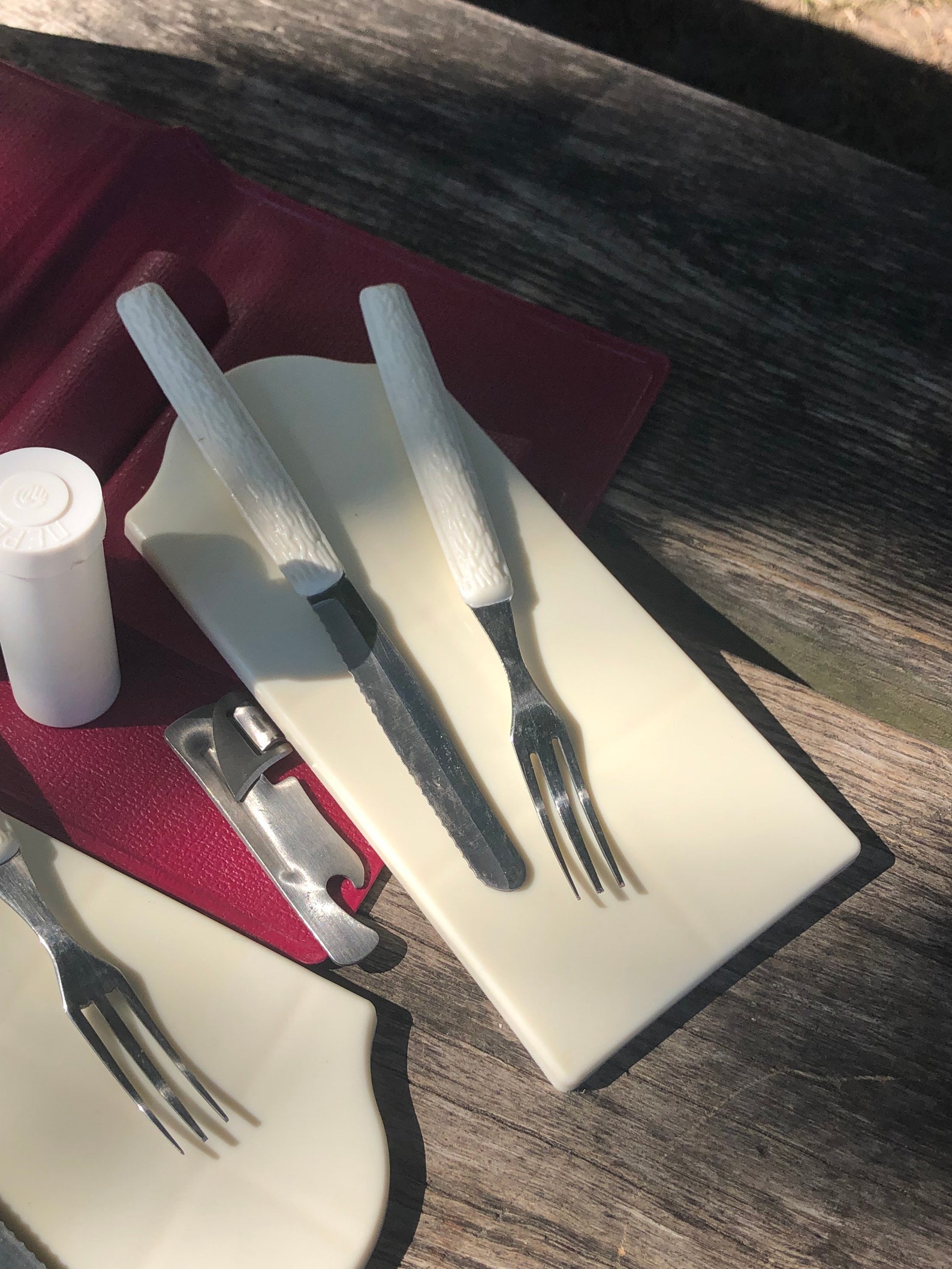 Vintage Travel Set Knives Forks Containers for Spices Etsy