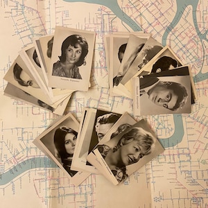 Set di cartoline vintage con attori del cinema sovietico degli anni '60