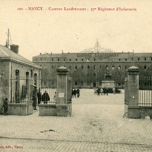Vintage postcard ,Maison des magasines Reunis Caserne landremont Nancy