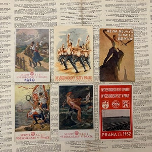 Czechoslovak antiques Vsesokol&#39;skiy slet Rare Czechoslovak postcards History of Sokol