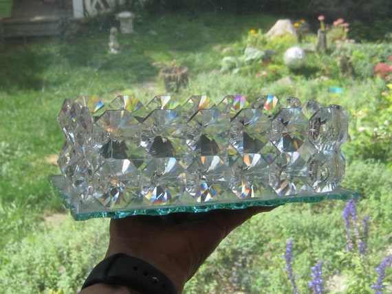 Ornate Rectangular Handcut Glass Mirror