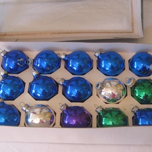 Vintage Christbaumschmuck, Rauch Weihnachtsbaumschmuck, 70er 80er 15er Set, made in USA, Vintage Glasschmuck