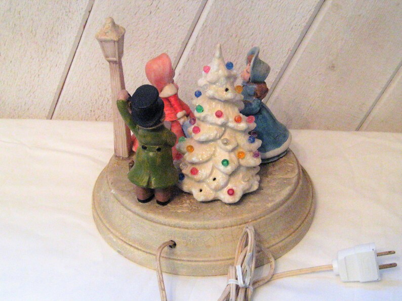 Ceramic Music Box of Christmas Carolers Lighted Christmas Etsy
