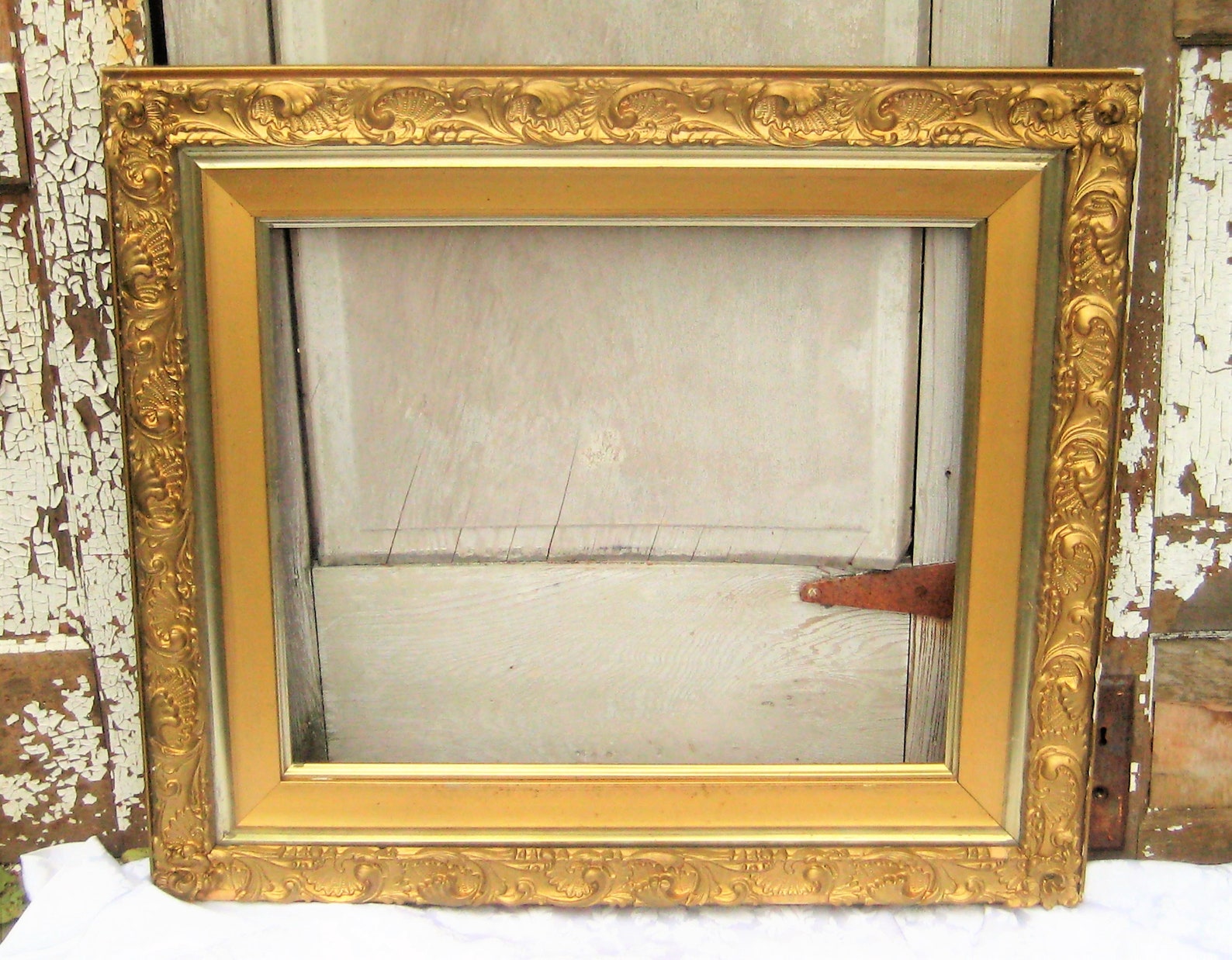 Extra Large Antique Gold Picture Frame 20 X 24 Rustic Etsy