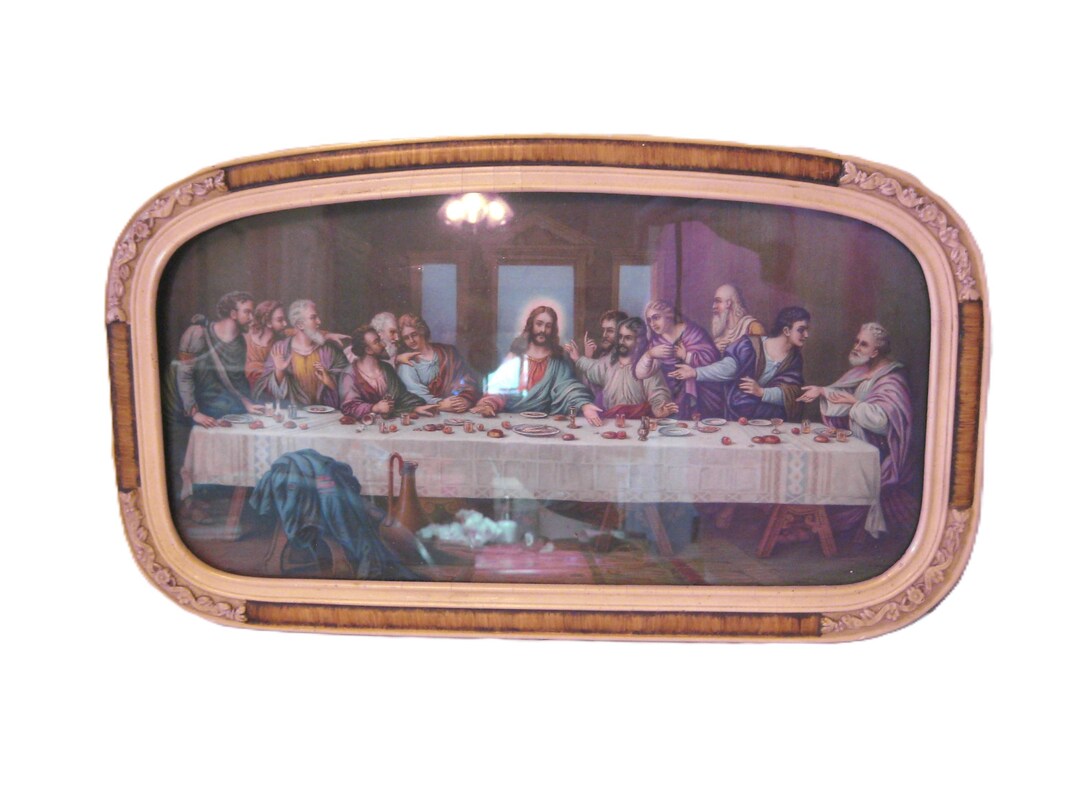 Vintage Framed Last Supper Wall Hanging Decor, Oblong 9.5 X 16.5", Rare ...
