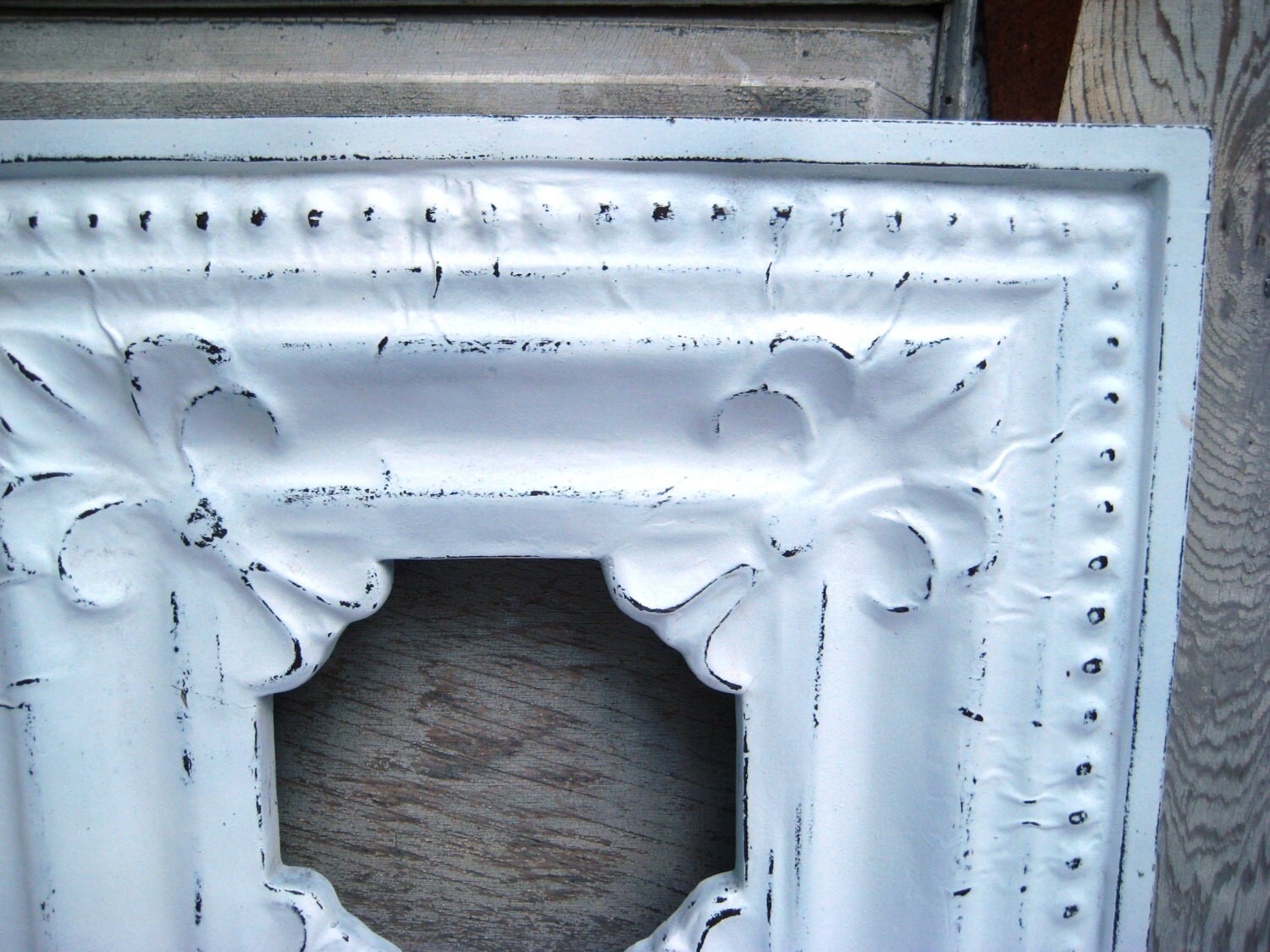 White Distressed picture frame wide decorative frame large Etsy
