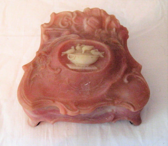 INCOLAY STONE　 ジュエリーボックス Vintage Hand Crafted Genuine Incolay Stone Jewelry Trinket