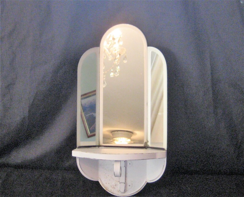 Vintage Petite White Wall Mirror Hanging Trifold Wood Wall Mirror Hanging Trifold Wood