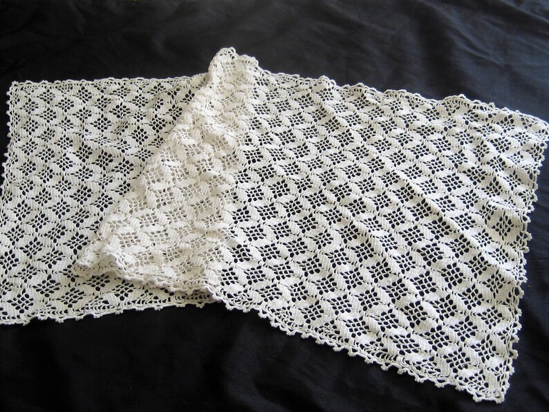 White Crochet Runner Vintage Long Table Runner Bedroom Etsy