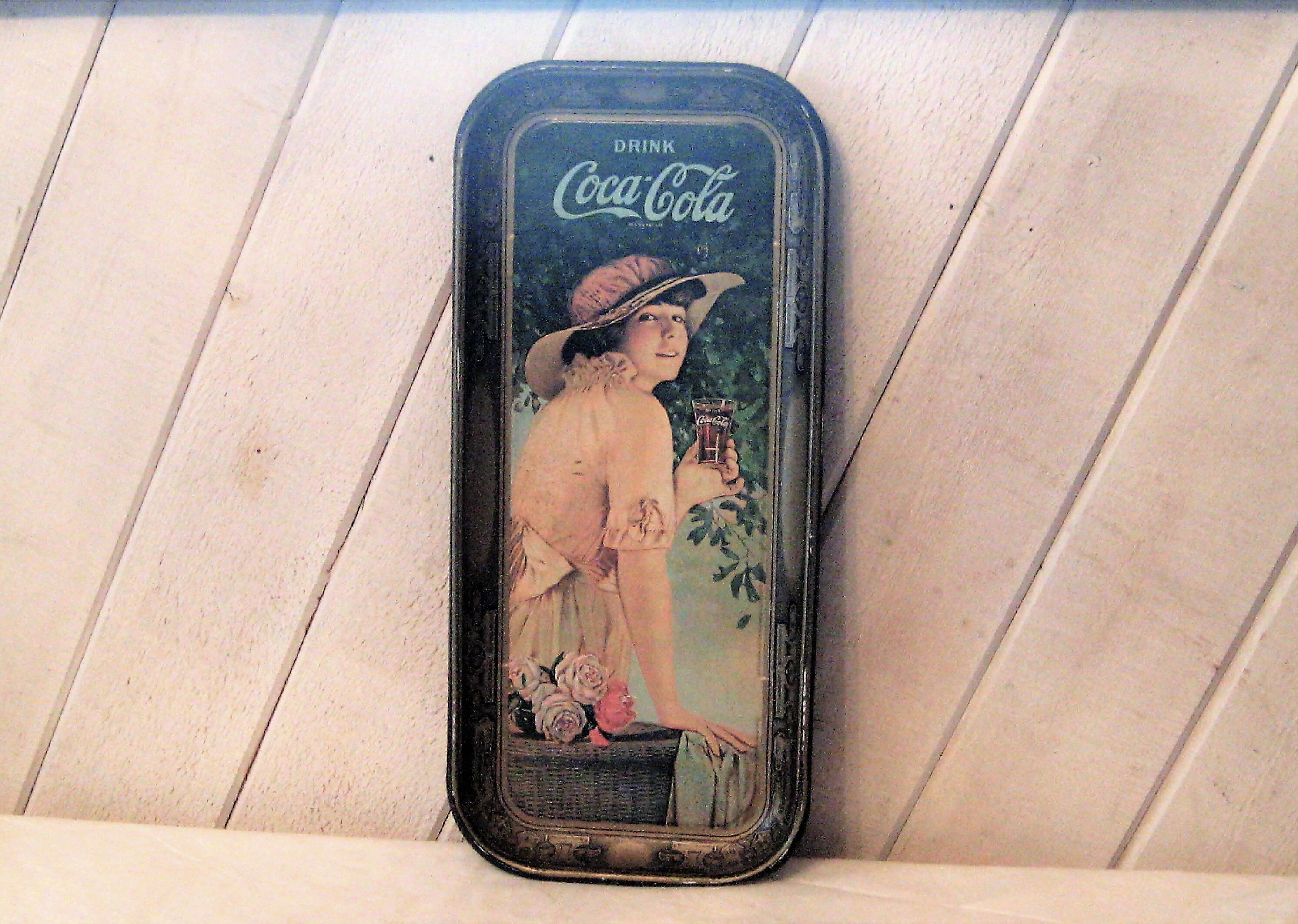 コカコーラ　アンティーク　トレイ　1917年代 コカコーラ トレイ Sサイズ アンティークレディ