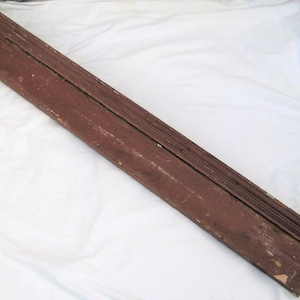 Antique mantle shelf, early 1900s 1800s, rustic primitive barn red burgundy, 45 inches, architectural salvage farmhouse decor, one of a kind