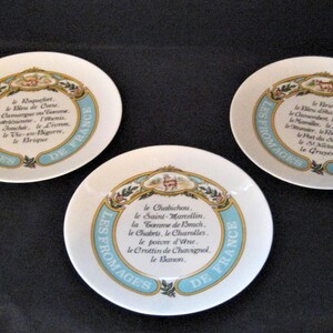 Vintage porcelain French plate, hanging display plates, Limoges 1977, cheese plates, made in France, wood round cheese box, 1970s wall decor