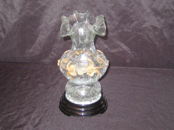 Vase rouge écarlate vintage en verre soufflé de style Murano - Label Emmaüs