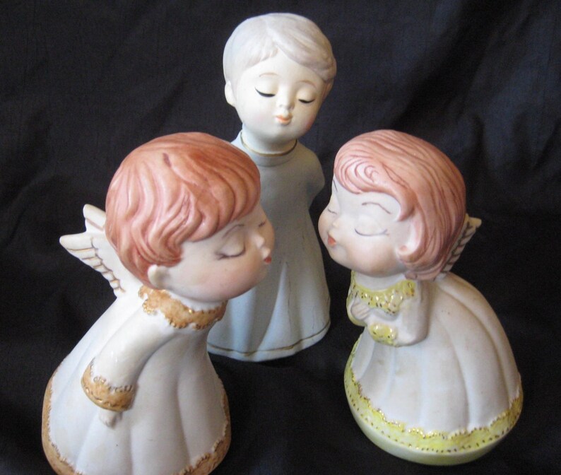 Kissing Angel Statues Kissing Cherub Figurines Christmas Etsy