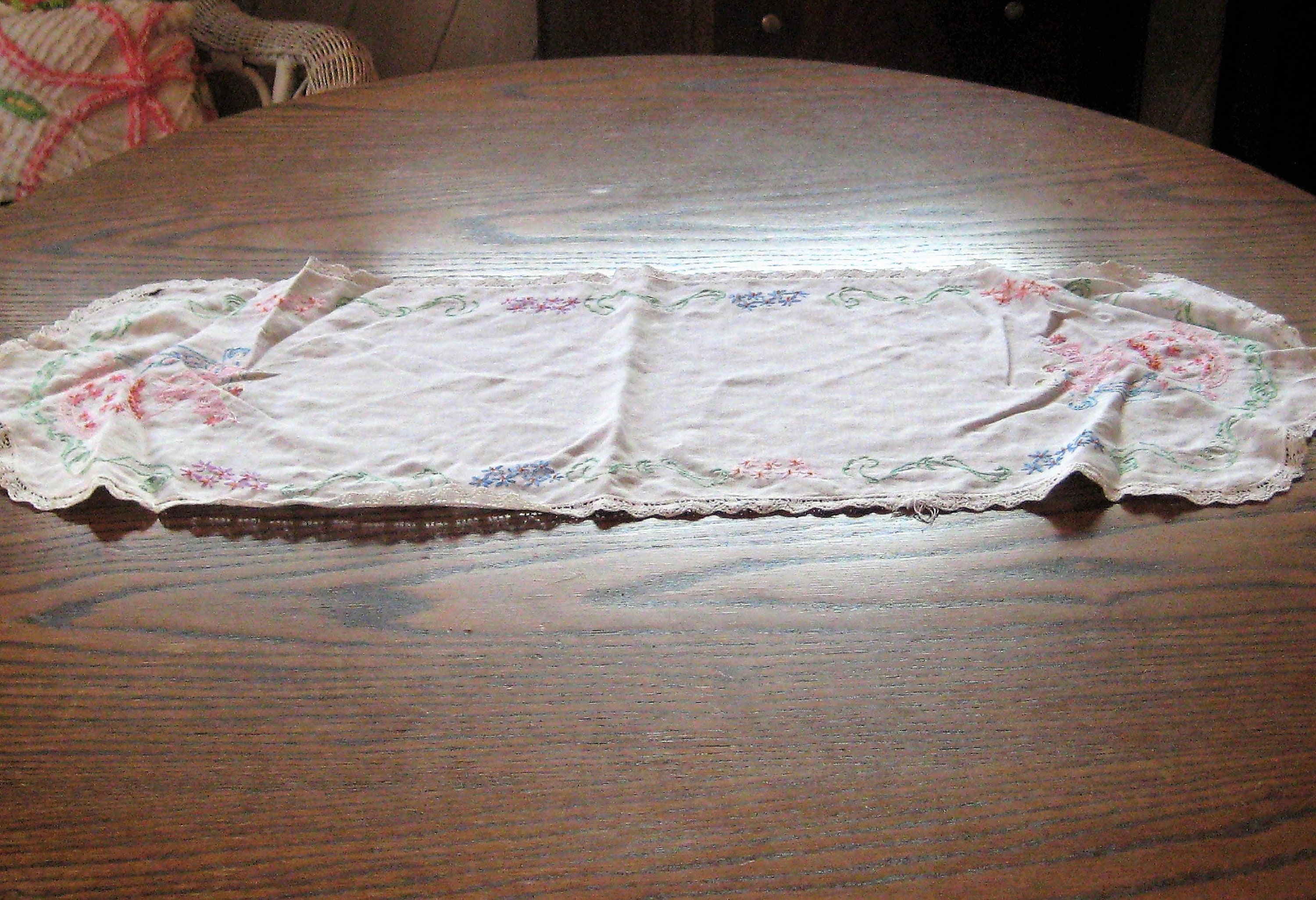 Antique table runner bedroom dresser runner embroidered Etsy