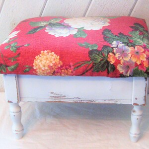 Vintage Wood Upholstered Foot Stool, Storage Compartment Stool ...