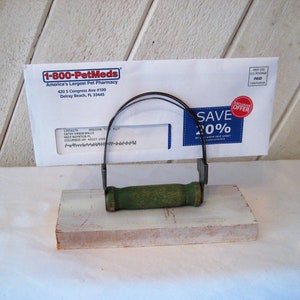 Portacartas reciclado, portaservilletas reutilizado, rústico, desgastado, portanotas, cortador de masa, madera de cedro, regalo para panadero, panadería