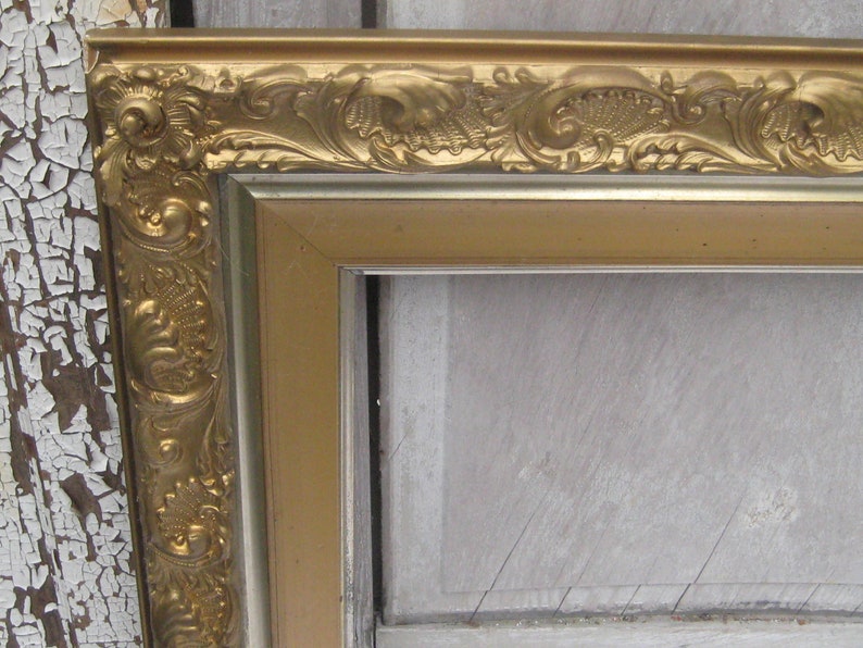 Extra Large Antique Gold Picture Frame 20 X 24 Rustic Etsy