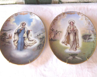 Vintage Madonna collectible plate, Our Lady of Fatima Medjugorje wall hanging decor, Mother Virgin Mary, religious alter Bradford Exchange