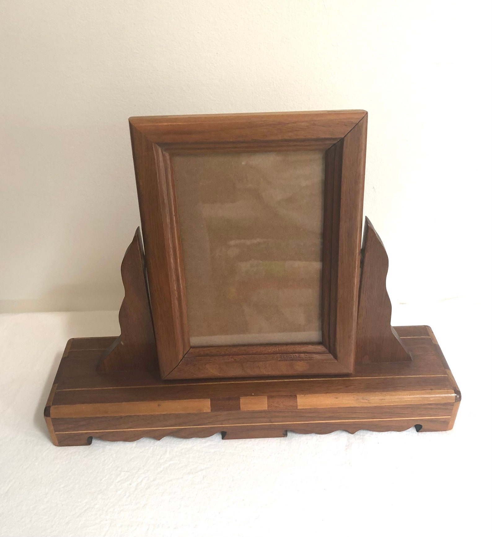Vintage Inlaid Wooden Picture Frame Table Top Frame 5 X 7 Etsy