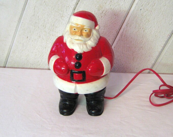 Vintage Hard Plastic Light up Santa Claus, Mid Century Vintage ...