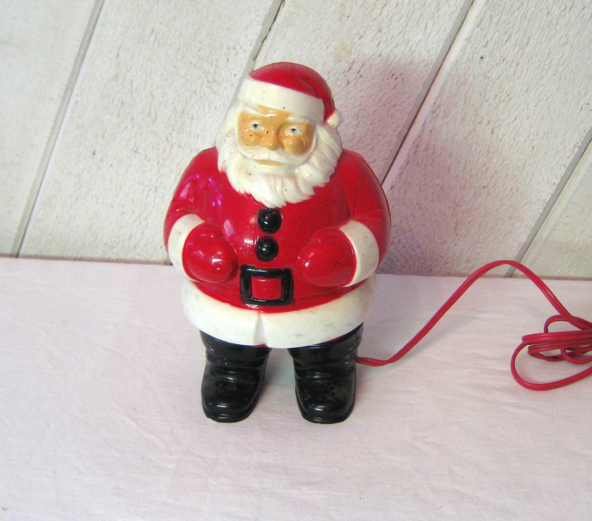 Santa Claus ランプ Xmas ライト christmas 置物 レア Plastic Light up Santa - Etsy Canada