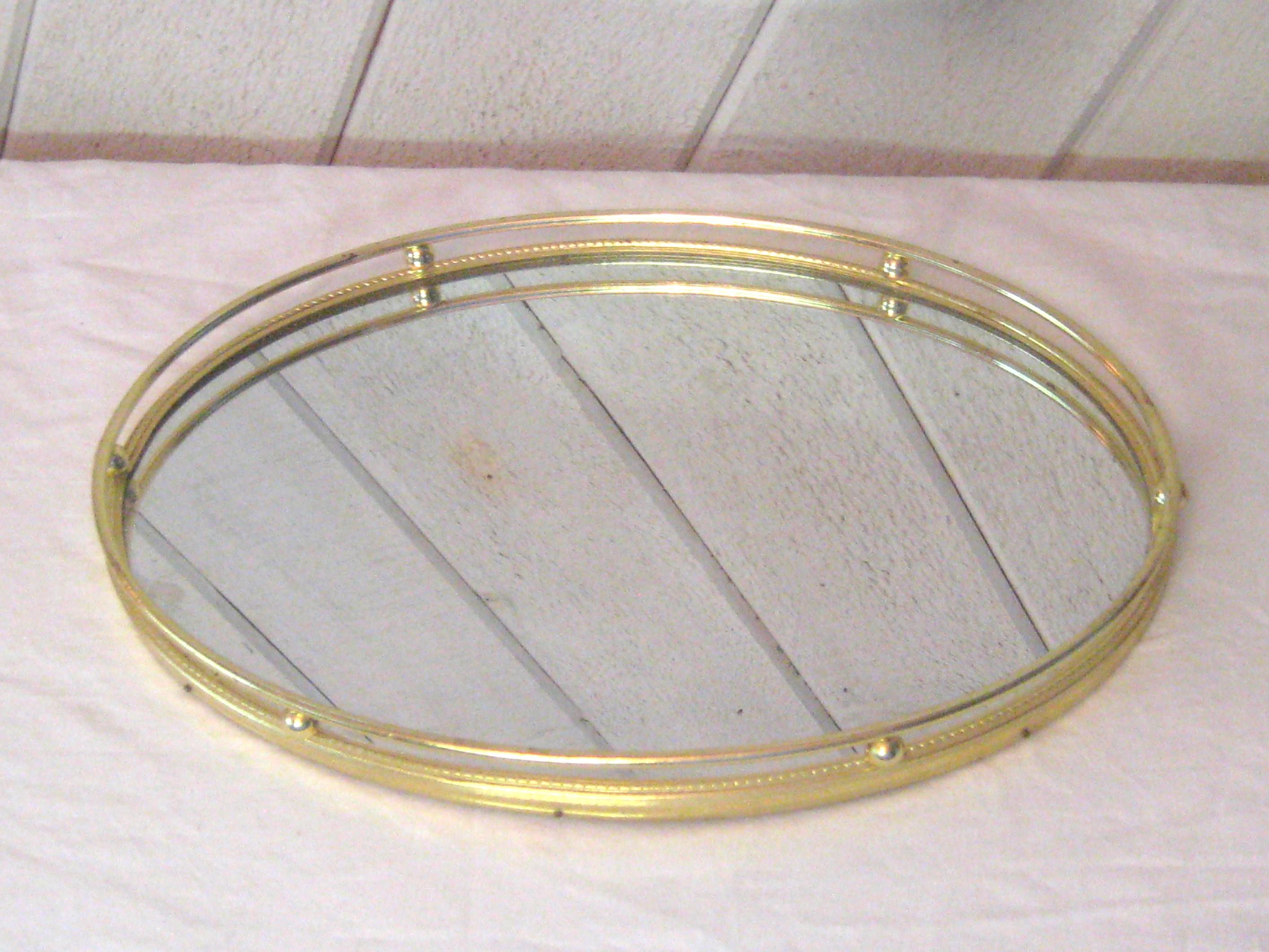 Vassoio Rotondo Dorato 6X, Vassoio Decorativo In Metallo, Organizer Per Trucco Vanita Bagno Abito~p145149038