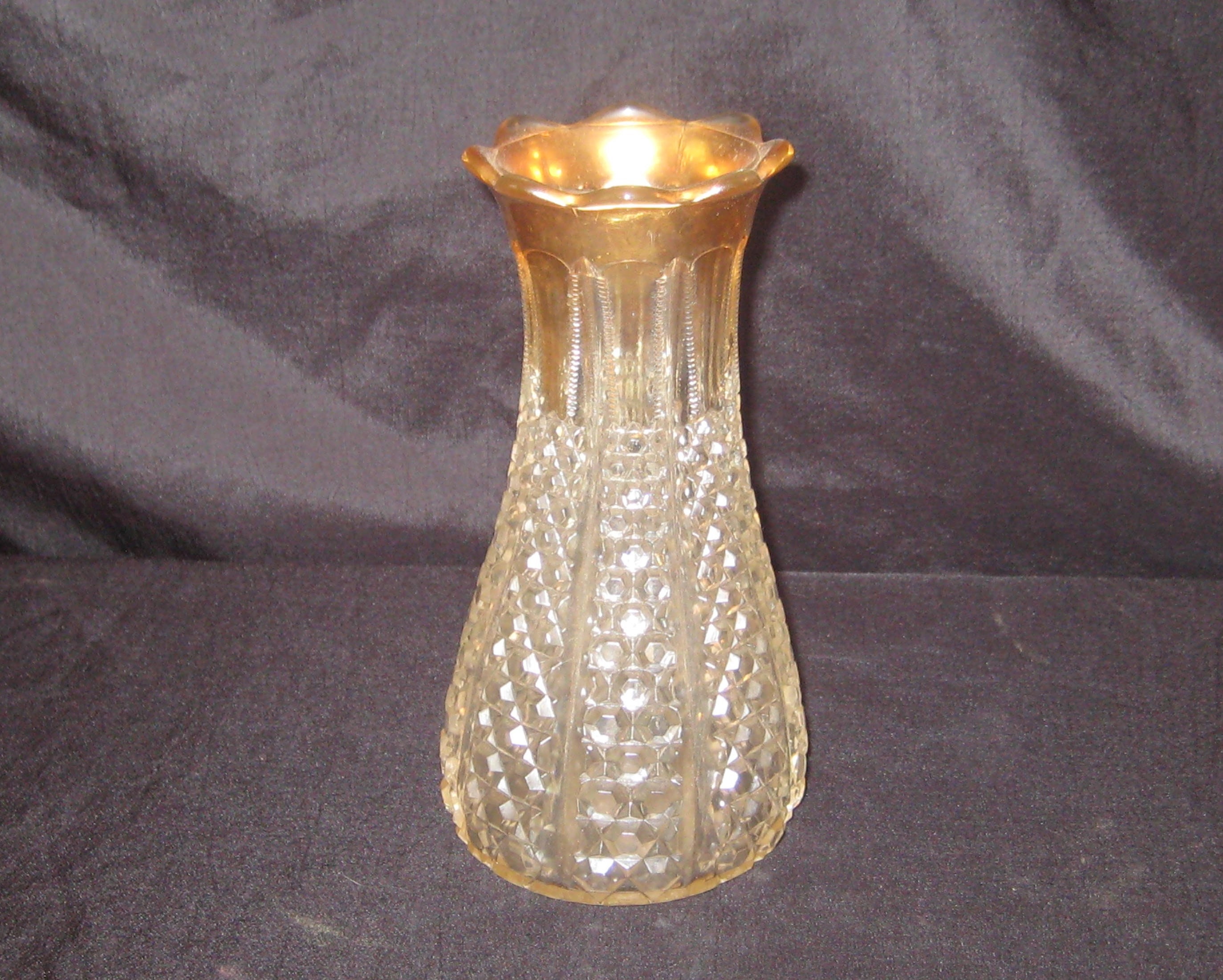 Antiqueアンティーク Ornate華やかな Glassガラス 金属 花瓶 【公式通販】