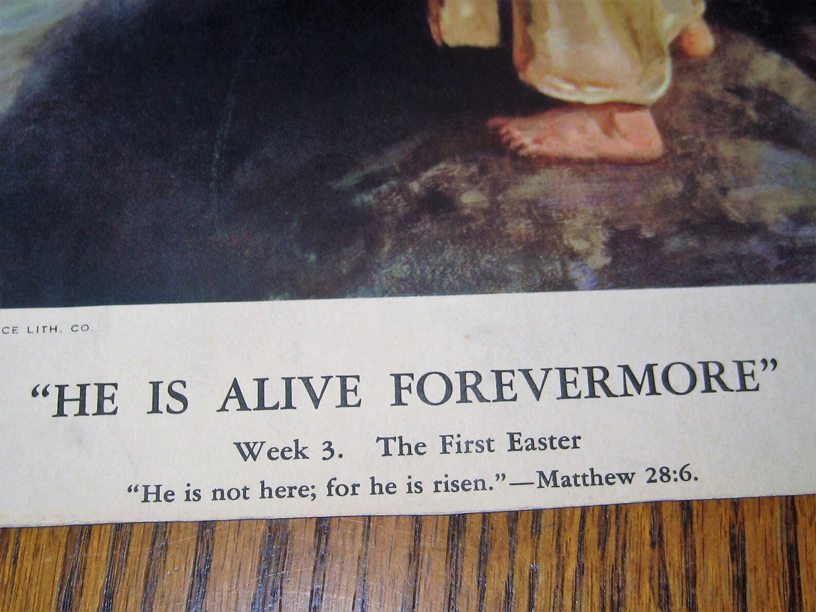 Antique Religious Lithograph He is Risen Jesus Angel Etsy