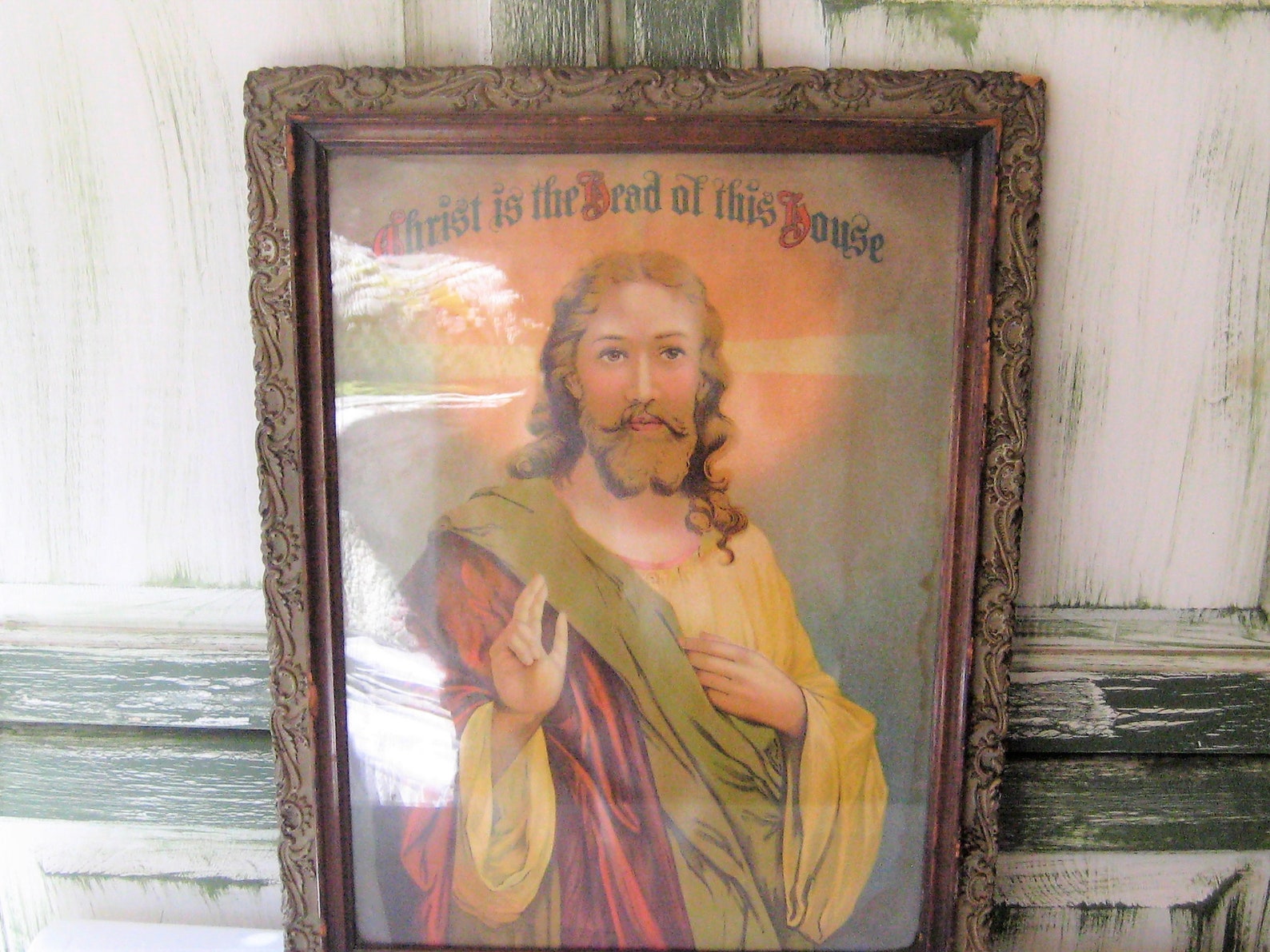 Antique Framed Print of Jesus Christ is the Head of This Etsy