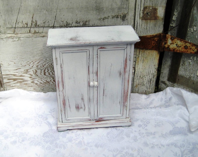 Distressed Wardrobe Armoire Dolls Dresser Shabby Chic Decor Etsy