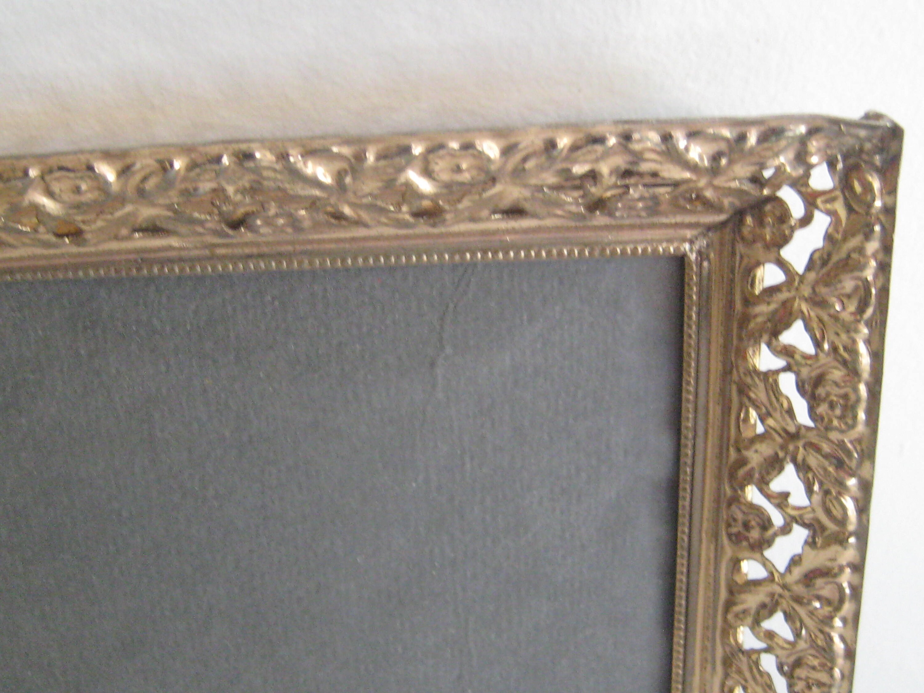 Ornate brass picture frame 5 x 7 inches decorative filigree Etsy