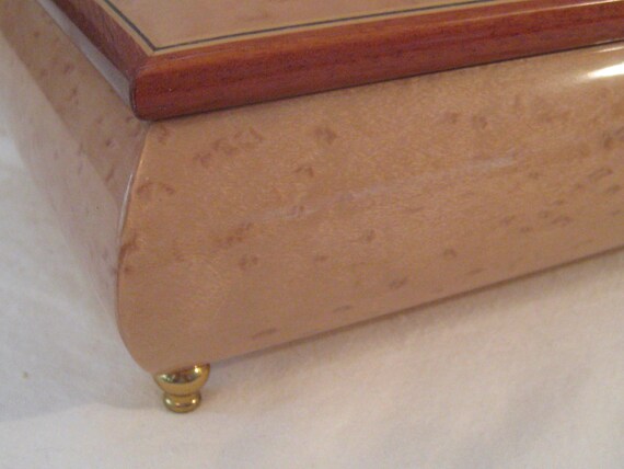 Antique decorative lucite box, footed musical jew… - image 6