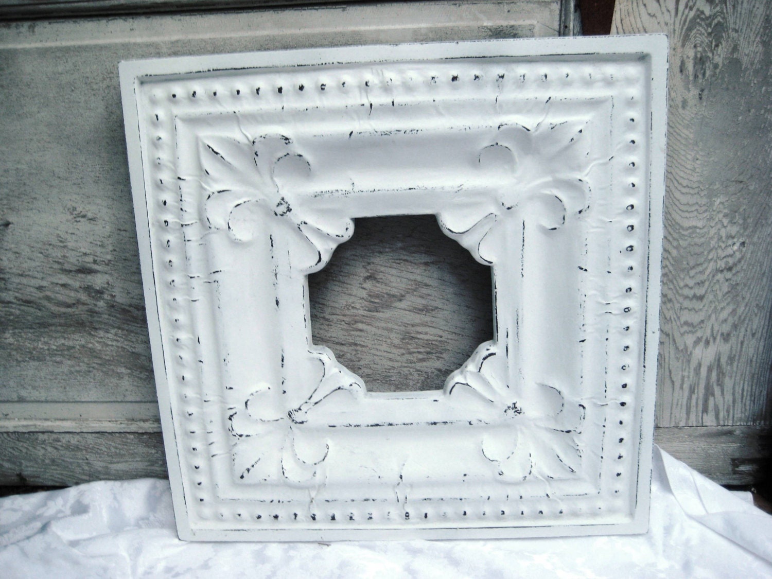 White Distressed picture frame wide decorative frame large Etsy