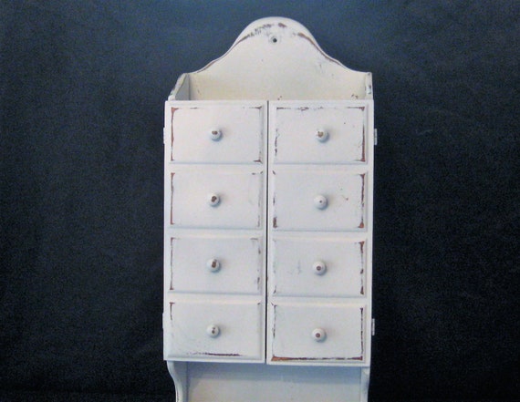 White Distressed Wall Cabinet Wall Shelf Cubby Hole Cabinet Etsy