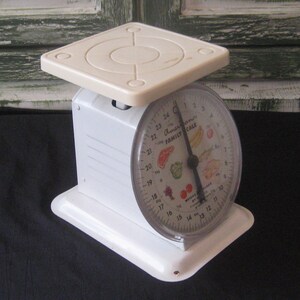 Vintage White Food Scale, MCM Metal Kitchen Scale, American Family ...