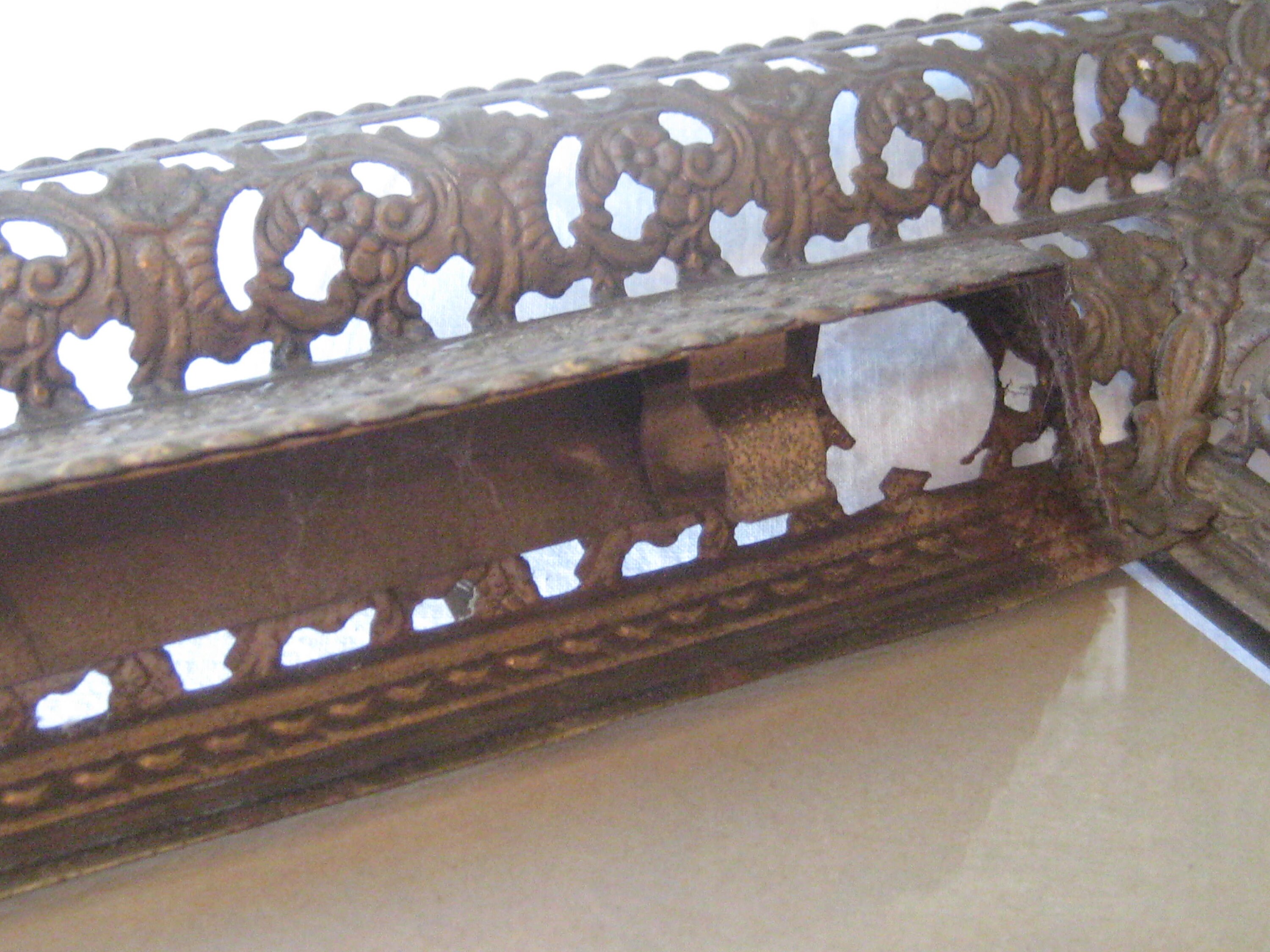 Antique tin metal wall picture frame 8 x 10 inches filigree Etsy