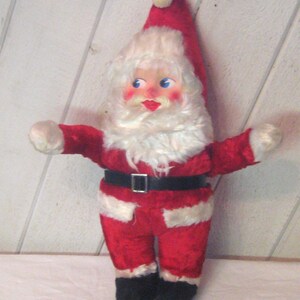 Antique Stuffed Santa Claus With Molded Face, Large Size, MCM Mid