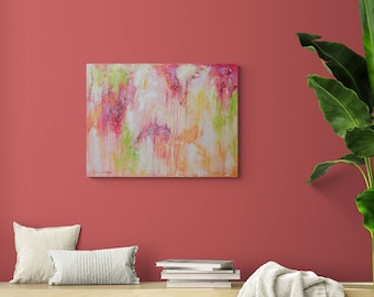 SUMMER FRUITS - abstraktes Acrylbild in fröhlichen Sommerfarben 80cmx60cm auf Leinwand