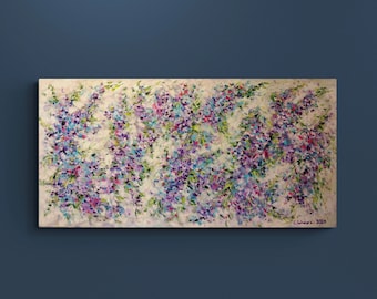 BLÜTENSTURM - floral, abstract painting on canvas by Christiane Schwarz