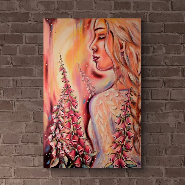 Inner Strength and Grace - artistic woman painting with thimbles 60cmx92cm by Christiane Schwarz