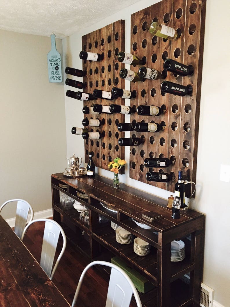 Samantha 60 Bottle Wood Riddling Wine Rack Panel 56H X 29W X Etsy