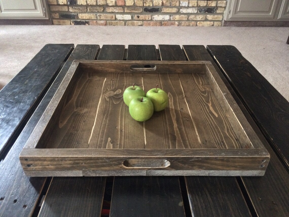 Noah Extra Large Wood Ottoman Tray / Oversized Ottoman Tray / Etsy