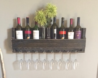 FREE SHIPPING // Shari Wine Rack // Industrial Wine Shelf // Wine Storage // Pallet Style Shelf